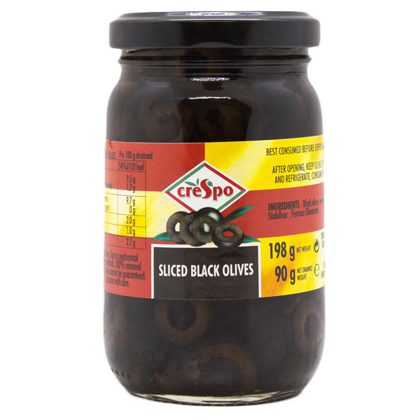 Crespo Sliced Black Olives 198g @SaveCo Online Ltd