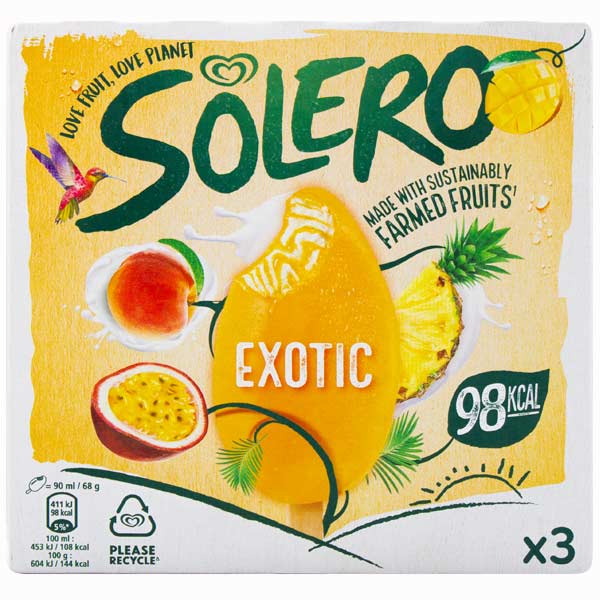 Solero Exotic Fruit Ice Cream 3pk @SaveCo Online Ltd